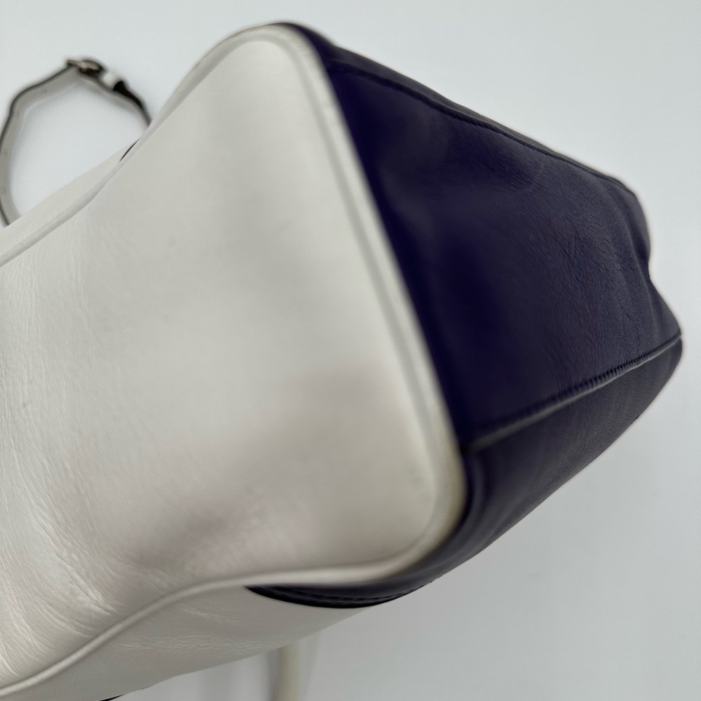 Coach Mini Tanner 48878 Chalk & Purple Colorblock Leather Crossbody - Picture 4 of 11